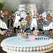 Load image into Gallery viewer, Floral Cat Ghosts UV DTF Cup Wrap - Weefers
