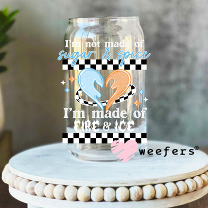 I'm not made of Sugar and Spice White UV DTF Decal 16oz Libbey Glass Original Size Weefers