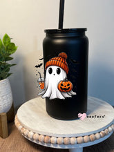 Load image into Gallery viewer, Ghost With Orange Coffee 16oz Libbey Glass Can UV DTF Decal Transfer - Weefers
