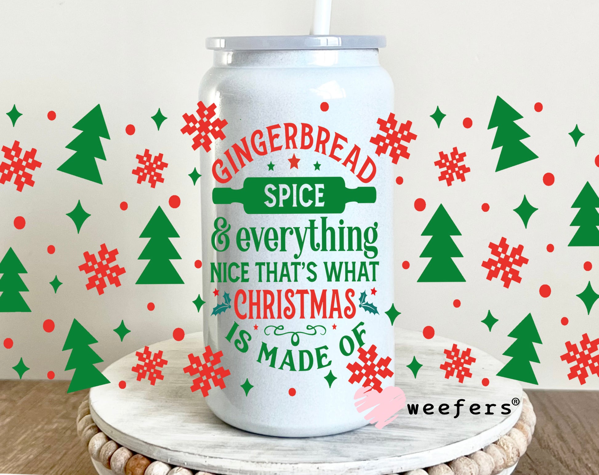 Gingerbread Spice Christmas UV DTF Cup Wrap - Weefers