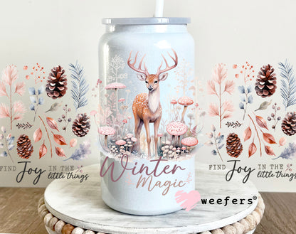 Winter Magic Christmas Deer 16oz UV DTF Cup Wrap