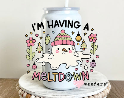 I'm Having a Melt Down Christmas 16oz UV DTF Decal