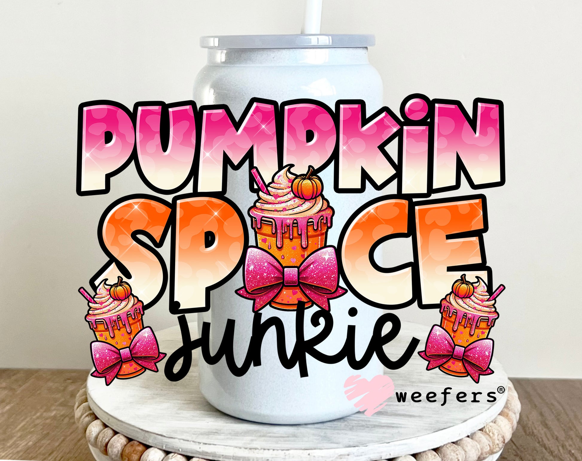 Pumpkin Spice Junkie 16oz UV DTF Decal