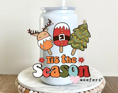 Christmas Retro Tis The Season 16oz UV DTF Decal