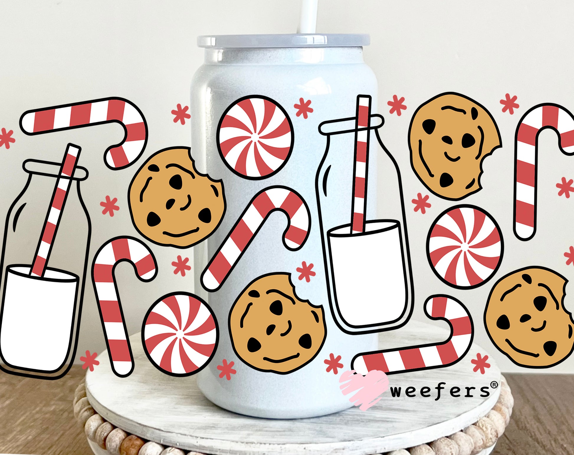 Christmas Cookie and Milk 16oz UV DTF Cup Wrap