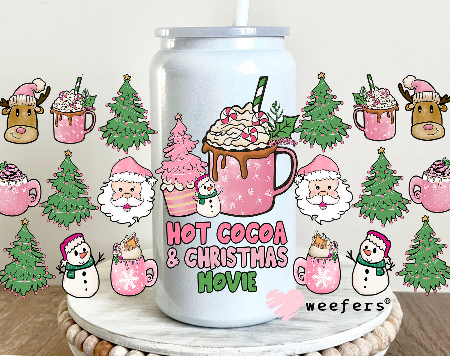 Hot Cocoa & Christmas Movie 16oz UV DTF Cup Wrap