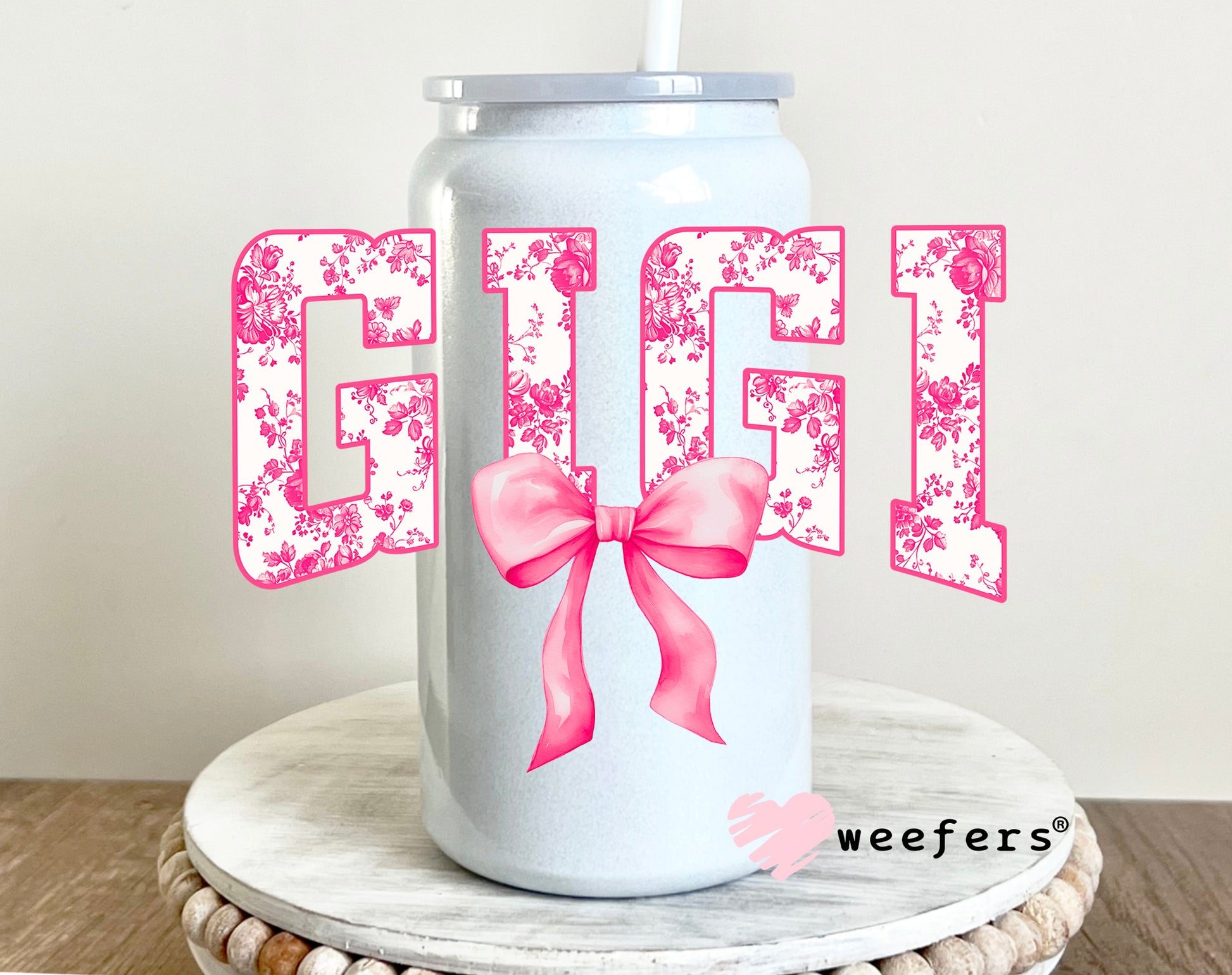 Gigi Pink Coquette UV DTF 16oz Decal