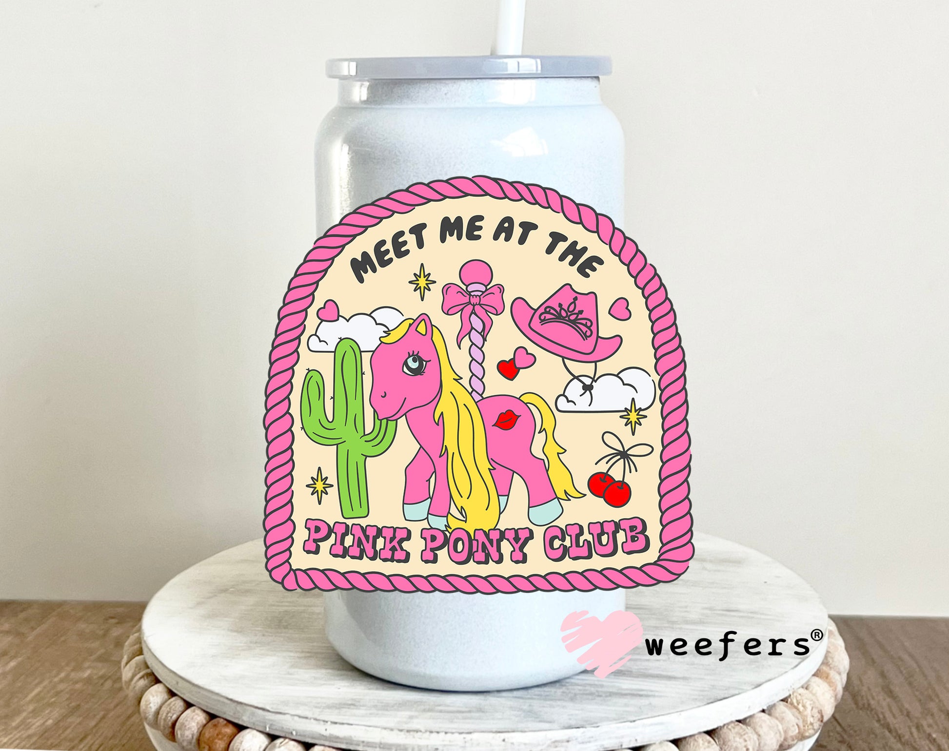 Meet Me At The Pink Pony Club UV DTF 16oz Decal