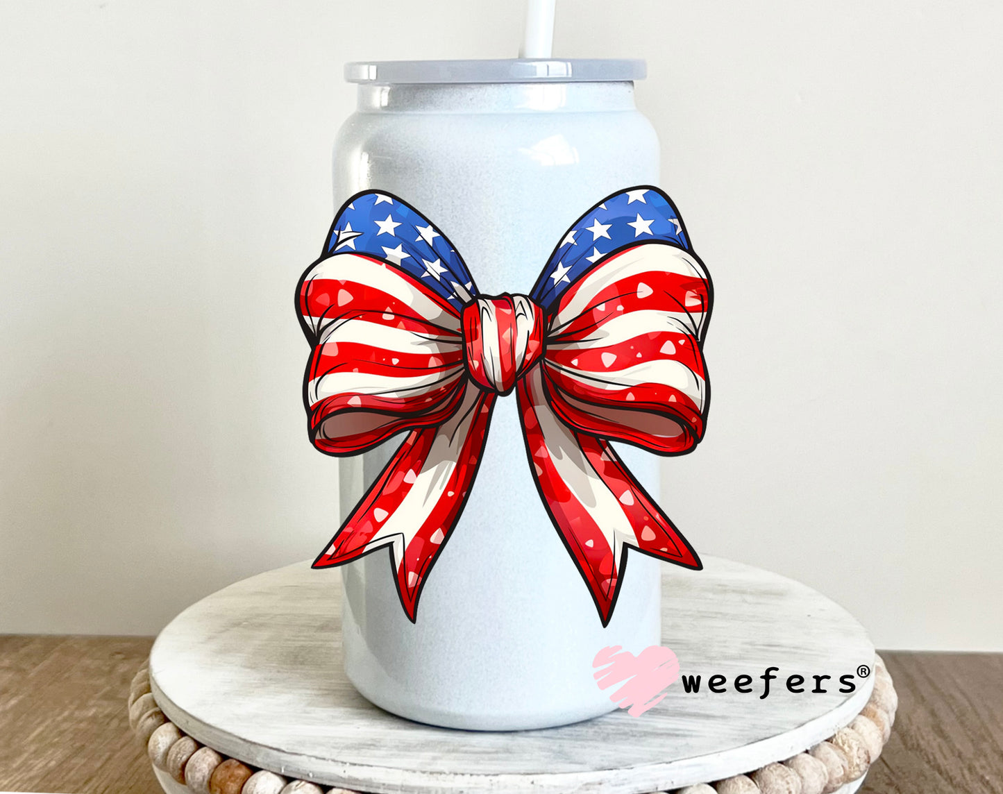 USA 4th of July Bow UV DTF 16oz Decal