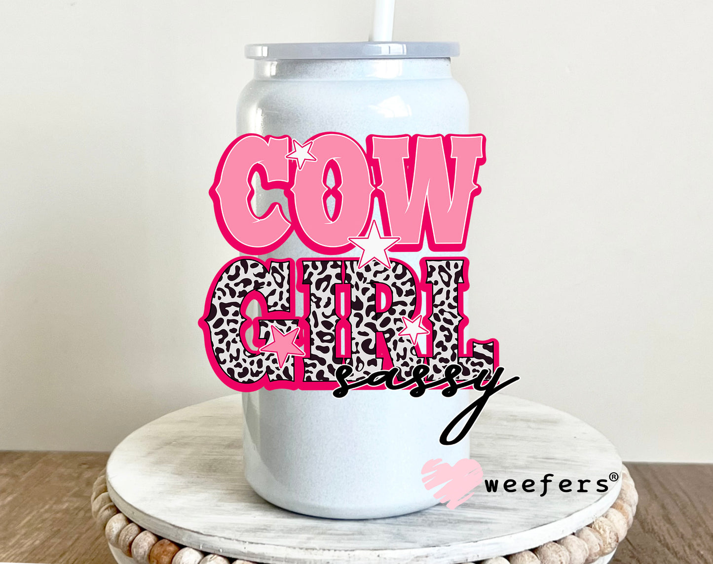 Pink Cow Girl Western UV DTF Decal - Weefers