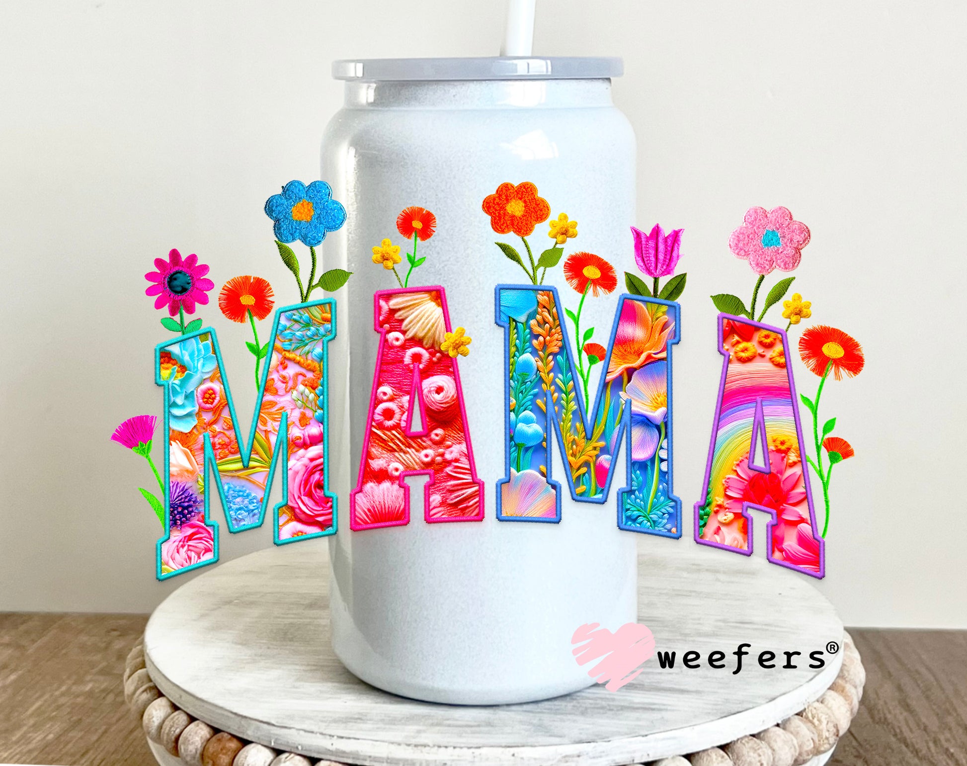 Mama Colorful Wildflowers UV DTF Decal - Weefers