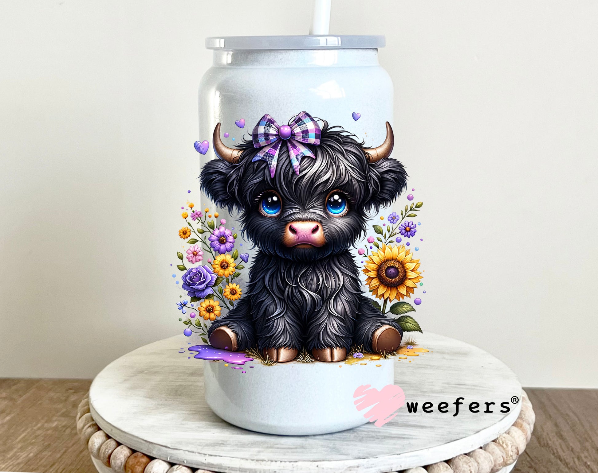 Black Baby Highlander Cow UV DTF Decal - Weefers