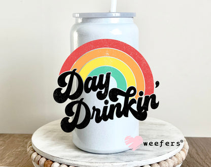 Day Drinkin' UV DTF Decal 16oz Glass Can Generic Weefers