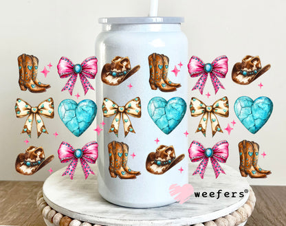 Cowgirl Girly Favorite Things UV DTF Cup Wrap 16oz Glass Can Generic Weefers