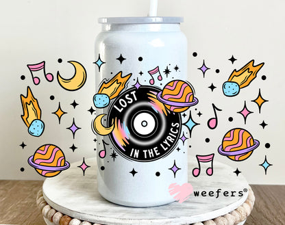 Lost in the Lyrics UV DTF Cup Wrap 16oz Glass Can Generic Weefers