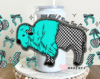 Stay Wild and Roam Free Cowgirl UV DTF Cup Wrap - Weefers Exclusive Wrap Weefers