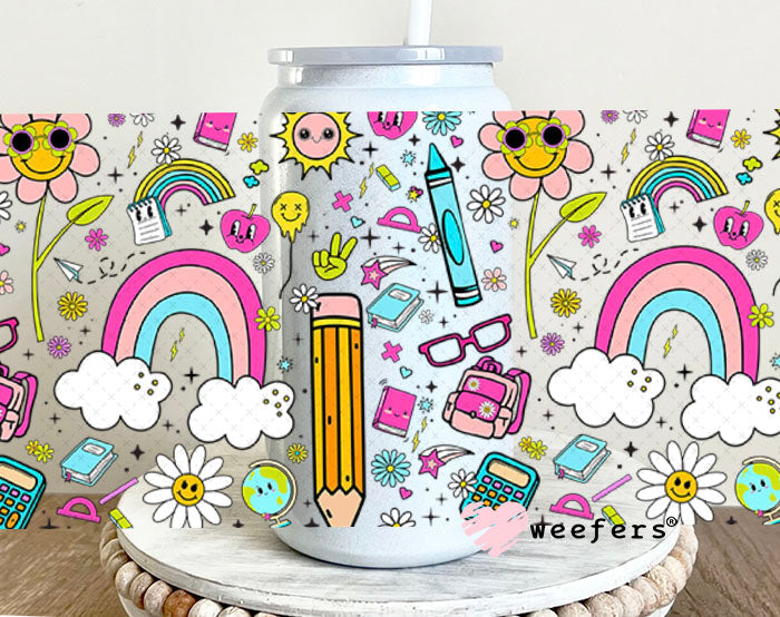 Teacher Vibes UV DTF Cup Wrap - WEEFERS EXCLUSIVE WRAP 16oz Glass Can Generic Cup Wrap Weefers