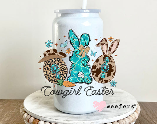 Cowgirl Easter Bunnies UV DTF Decal 40oz Tumbler Decal Weefers