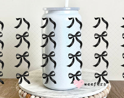 Dainty Black Bows Elements UV DTF Cup Wrap - Weefers Exclusive Wrap Weefers