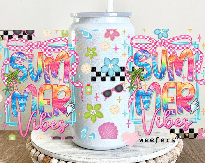 Summer Vibes Favorite Things UV DTF Cup Wrap - Weefers Exclusive Wrap 16oz Glass Can Generic Cup Wrap Weefers