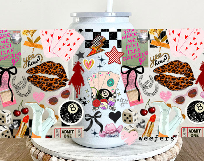 You Make Me Feel Like Dancing UV DTF Cup Wrap - Weefers Exclusive Wrap 16oz Glass Can Generic Cup Wrap Weefers