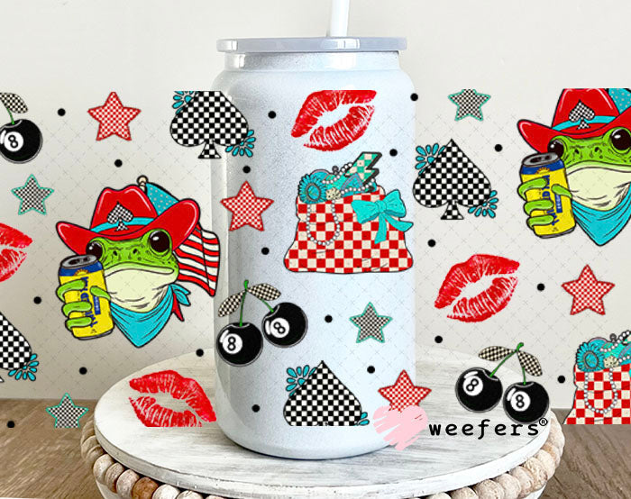 Cowboy Frog Twisted Tea UV DTF Cup Wrap - Weefers Exclusive Wrap 16oz Glass Can Generic Cup Wrap Weefers
