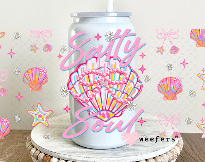 Pink Salty Soul UV DTF Cup Wrap - Weefers Exclusive Wrap 16oz Glass Can Generic Cup Wrap Weefers