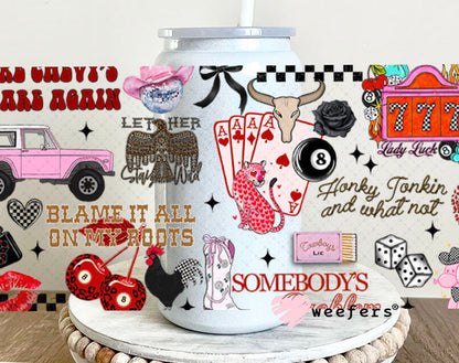 Blame it on My Roots UV DTF Cup Wrap - Weefers® Exclusive Wrap 16oz Glass Can Generic Cup Wrap Weefers