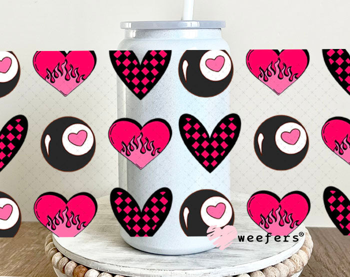 Fire Heart UV DTF Cup Wrap - Weefers Exclusive Wrap 16oz Glass Can Generic Cup Wrap Weefers