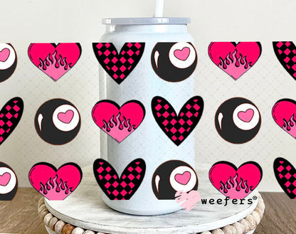 Fire Heart UV DTF Cup Wrap - Weefers Exclusive Wrap 16oz Glass Can Generic Cup Wrap Weefers