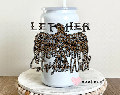 Let Her Stay Wild UV DTF Decal 16oz Glass Can Generic Weefers