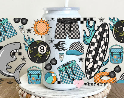 Boys Summer Favorite Things UV DTF Cup Wrap - Weefers Exclusive Wrap Weefers