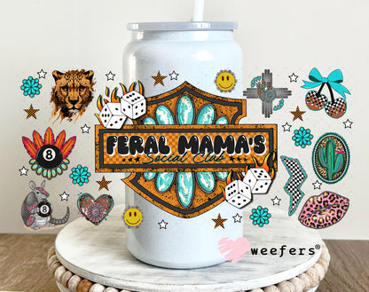 Feral Mama's Social Club UV DTF Cup Wrap - Weefers Exclusive Wrap 16oz Glass Can Generic Weefers