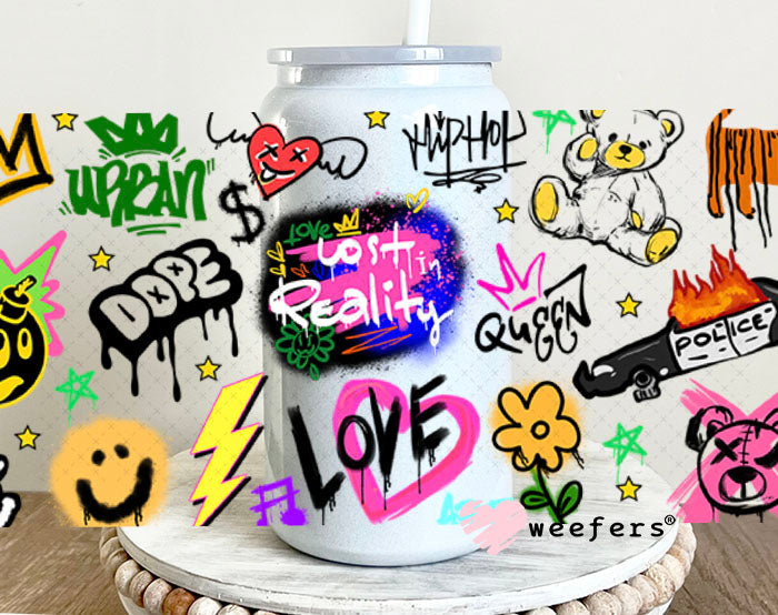 Retro Colorful Graffiti UV DTF Cup Wrap - Weefers Exclusive Wrap Weefers