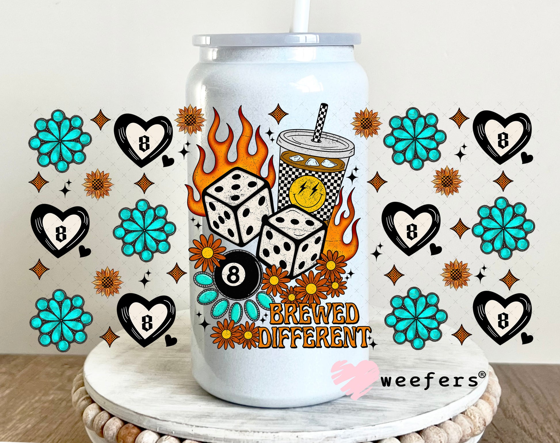 Brewed Different UV DTF Cup Wrap - Weefers Exclusive Wrap 16oz Glass Can Generic Weefers