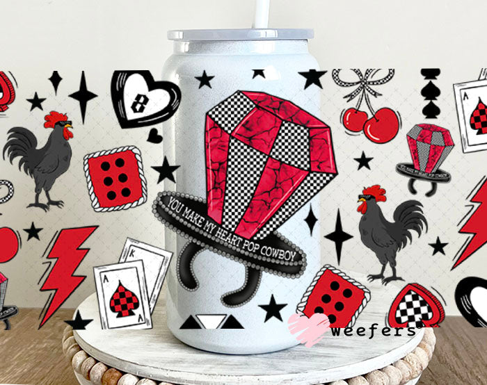 Red Ring Pop and Heart Eightballs UV DTF Cup Wrap - Weefers® Exclusive Weefers