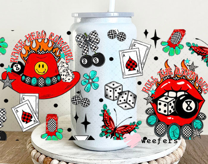Roll the Damn Dice UV DTF Cup Wrap - Weefers Exclusive Wrap Weefers