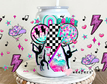 Retro Groovy Dance UV DTF Cup Wrap - Weefers Exclusive Wrap 16oz Glass Can Generic Cup Wrap Weefers
