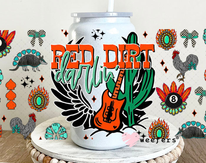 Red Dirt Darlin UV DTF Cup Wrap - Weefers Exclusive Wrap 16oz Glass Can Generic Cup Wrap Weefers