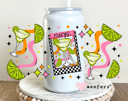 Limes and Margaritas UV DTF Cup Wrap 16oz Glass Can Generic Weefers
