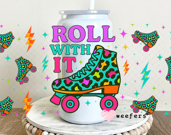Roll With It Skates UV DTF Cup Wrap - Weefers® Exclusive 16oz Glass Can Generic Cup Wrap Weefers