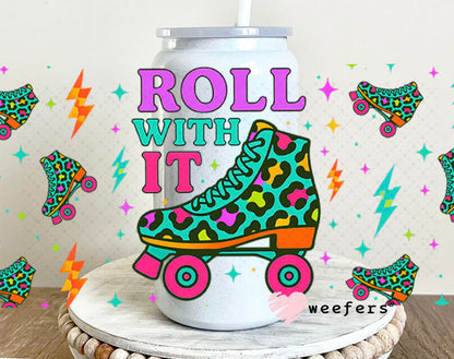 Roll With It Skates UV DTF Cup Wrap - Weefers® Exclusive 16oz Glass Can Generic Cup Wrap Weefers
