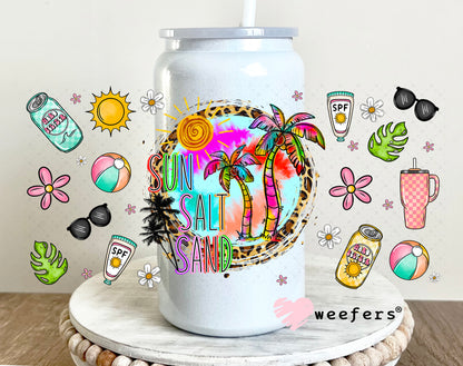 Sun Salt Sand UV DTF Cup Wrap- Weefers Exclusive 16oz Glass Can Generic Weefers