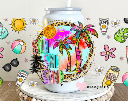 Sun Salt Sand UV DTF Cup Wrap- Weefers Exclusive 16oz Glass Can Generic Cup Wrap Weefers