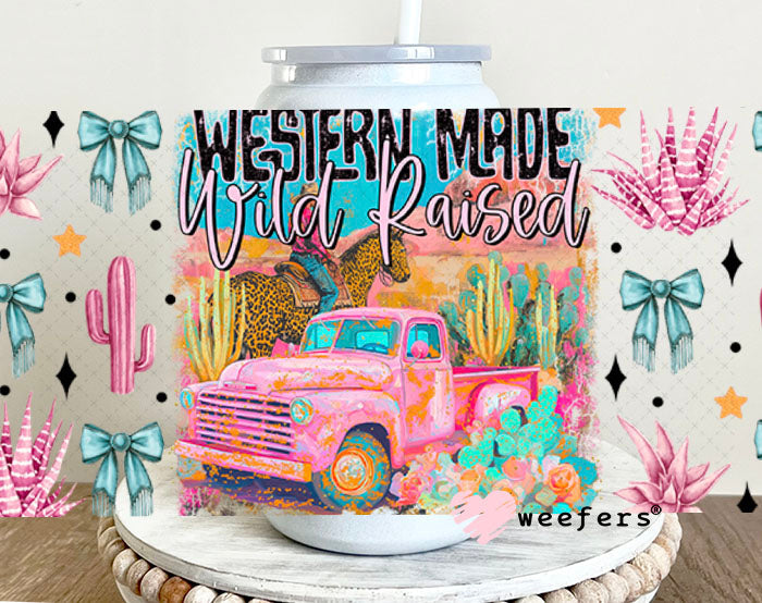 Western made Wild Raised UV DTF Cup Wrap - Weefers Exclusive Wrap 16oz Glass Can Generic Cup Wrap Weefers