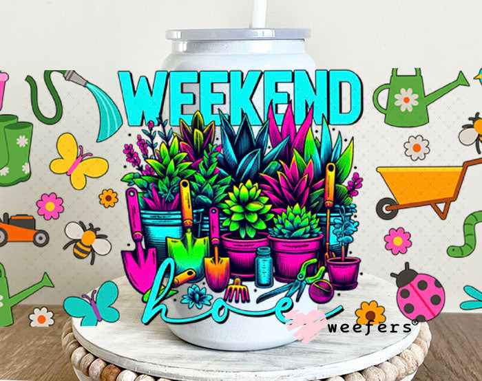 Weekend Hoe UV DTF Cup Wrap - Weefers Exclusive Wrap 16oz Glass Can Generic Cup Wrap Weefers