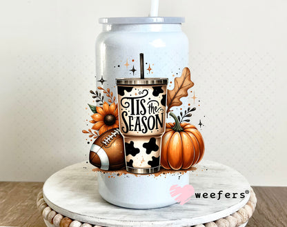 Tis the Season Fall UV DTF Decal 16oz Glass Can Generic Weefers