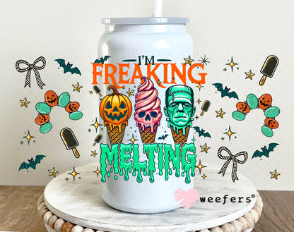 I'm Freaking Melting Halloween UV DTF Cup Wrap - Weefers Exclusive 16oz Glass Can Generic Weefers