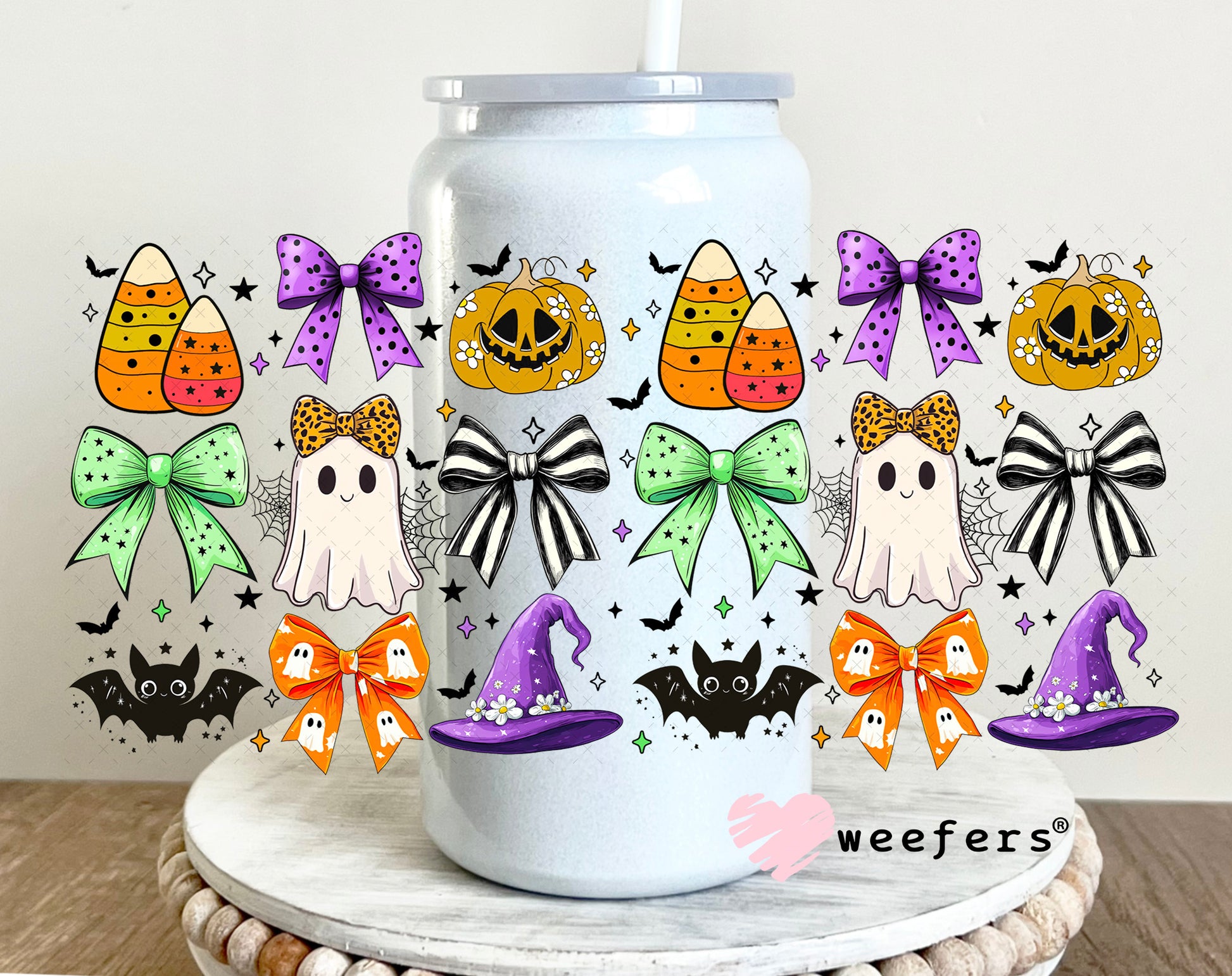 Halloween Friends UV DTF Cup Wrap - Weefers Exclusive 16oz Glass Can Generic Weefers