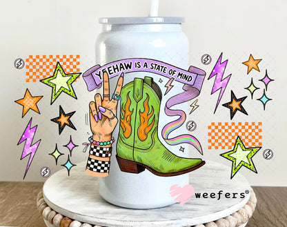 Yeehaw is a State of Mind UV DTF Cup Wrap - Weefers Exclusive 16oz Glass Can Generic Weefers